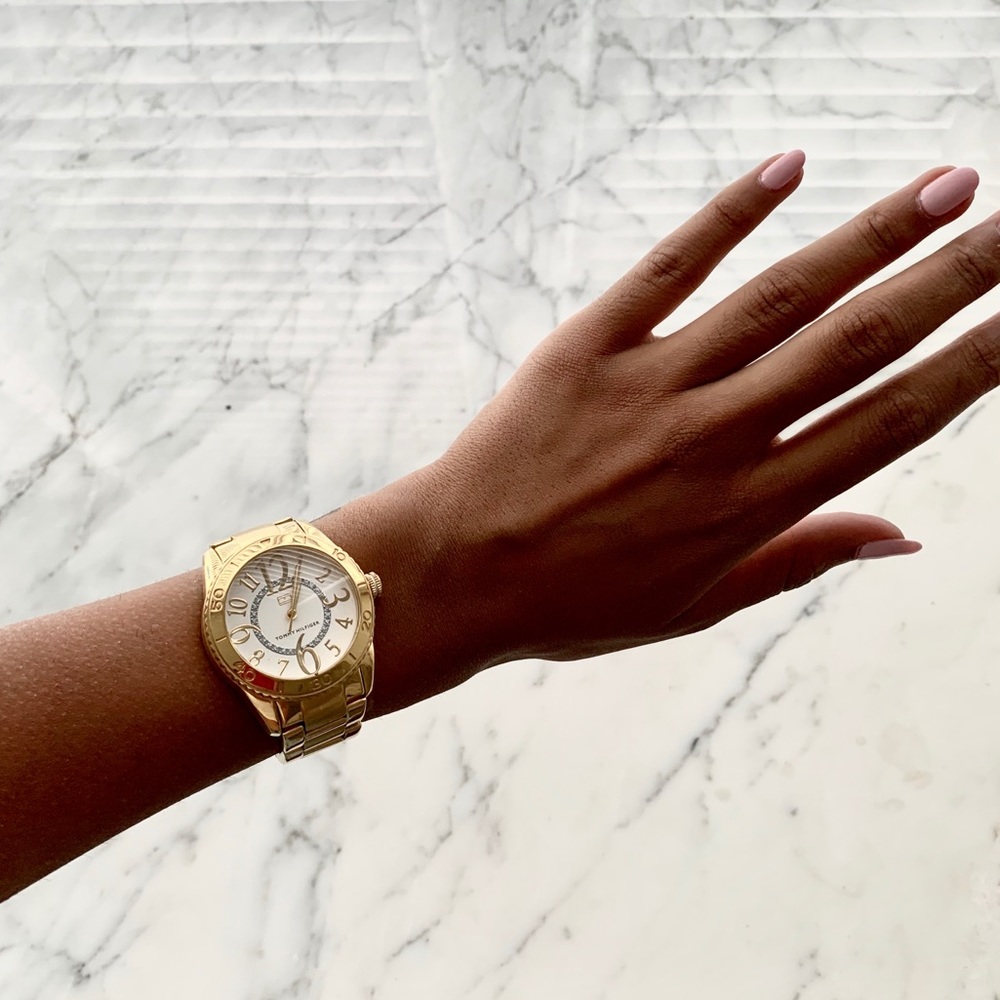 Gold Tommy Hilfiger watch